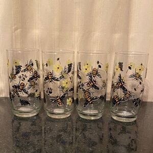 Bees And Flowers Glasses Set Of Four
